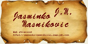 Jasminko Masniković vizit kartica